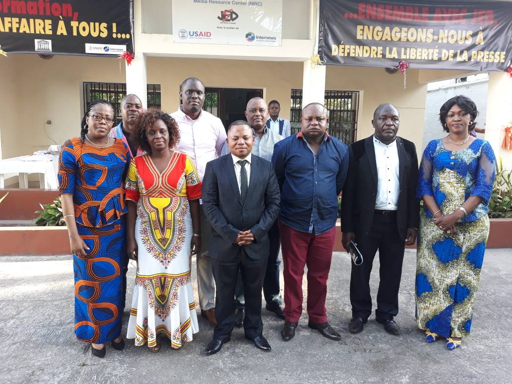 Visite d'échanges des responsables du CNDH dans les bureaux de JED Kinshasa, avril 2018