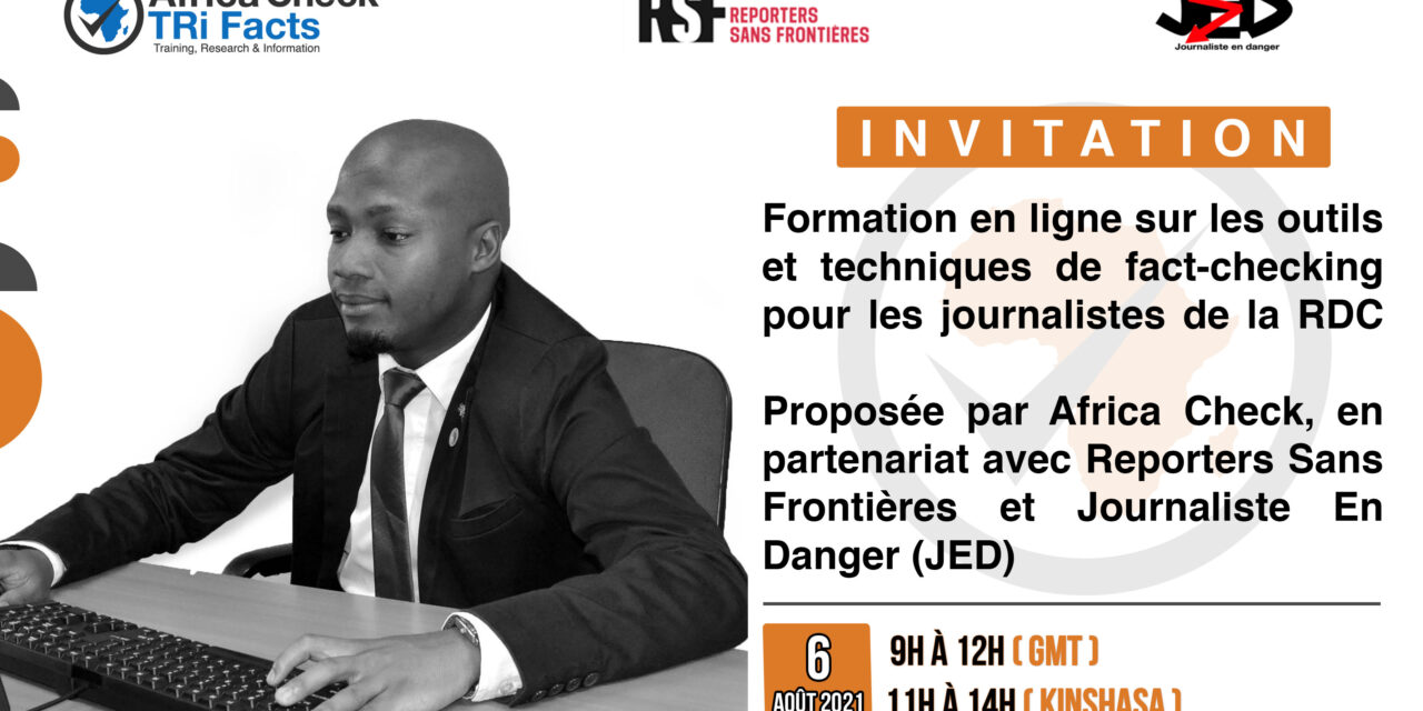 Formation en ligne sur les outils et techniques de Fact-checking pour les journalistes de la RDC