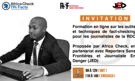Formation en ligne sur les outils et techniques de Fact-checking pour les journalistes de la RDC